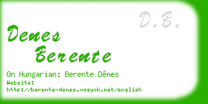 denes berente business card